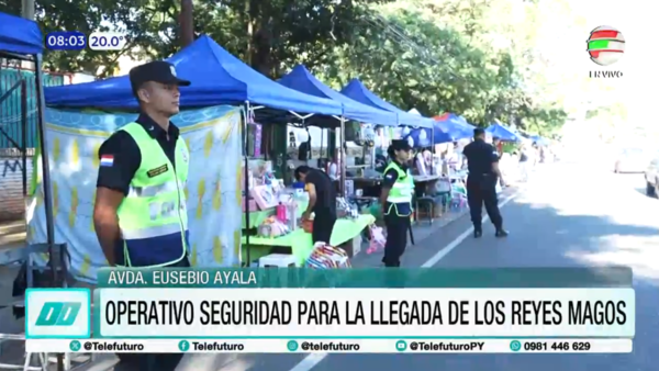 Refuerzan seguridad en Asunción por compras de Reyes Magos