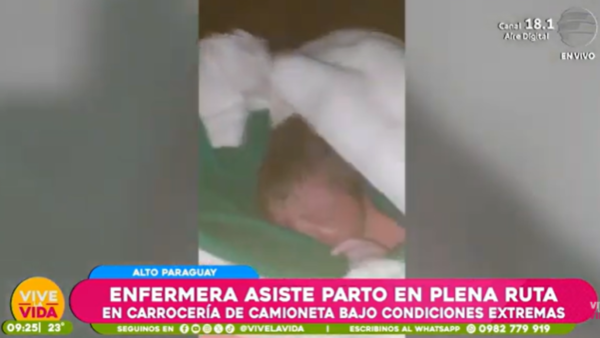 Enfermera asiste parto en plena ruta