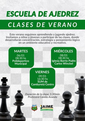 Ajedrez, clases de verano en Cambyreta