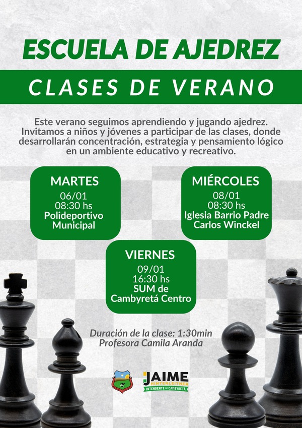 Ajedrez, clases de verano en Cambyreta