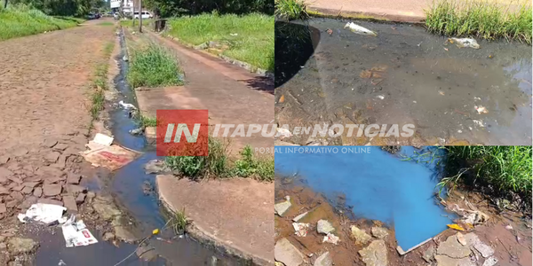 DENUNCIAN DERRAME DE LÍQUIDOS CLOACALES CERCA DE PLAZA REPÚBLICA ARGENTINA