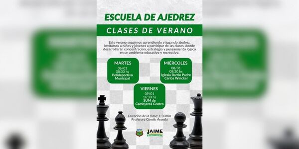  MUNICIPALIDAD DE CAMBYRETÁ IMPULSA CLASES DE VERANO EN LA ESCUELA DE AJEDREZ