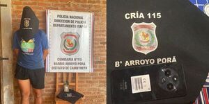 APREHENDEN A JOVEN CON ARRESTO DOMICILIARIO Y RECUPERAN CELULAR EN CAMBYRETÁ