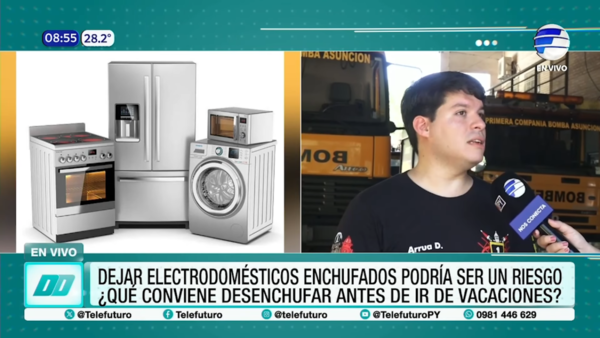 Bomberos alertan sobre riesgo de incendios por aparatos electrónicos conectados durante las vacaciones