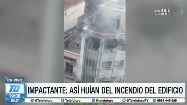 ¡Impactante! Incendio en un edificio del centro de Asunción