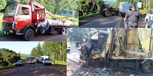 CHOQUE ENTRE DOS CAMIONES DEJA UN HERIDO EN BELLA VISTA