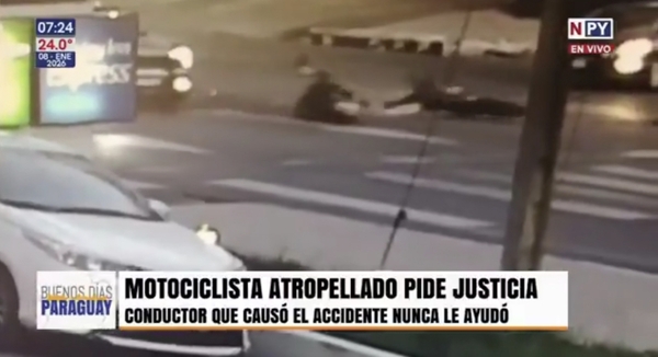 Motociclista atropellado por camioneta vinculada a Nelson Mora denuncia prepotencia y pide justicia