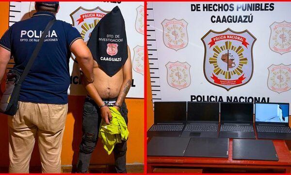 Popular / Detienen a ladrón de notebooks de una escuela de Caaguazú