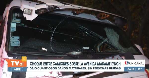 La Nación / Choque de camiones: frenada repentina en semáforo provocó el accidente
