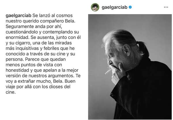 Gael García Bernal inicia el 2026 diciendo adiós a Béla Tarr - Cine y TV - ABC Color