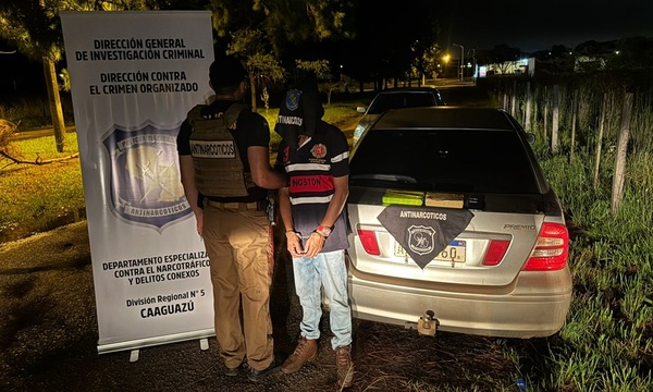 Capturan a un hombre y sacan de circulación más de dos kilos de cocaína en Coronel Oviedo - OviedoPress