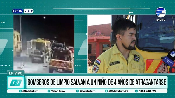 Bomberos de Limpio salvan a niño de 4 años que se atragantó con un chupetín