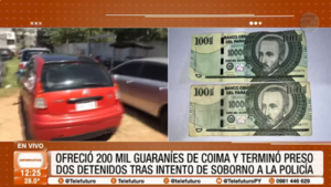 Ofreció G. 200 mil de coima y terminó preso