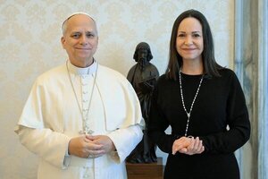 Papa León XIV recibe a María Corina Machado en el Vaticano