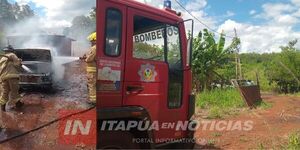 INCENDIO VEHICULAR EN MARÍA AUXILIADORA ES CONTROLADO POR BOMBEROS 