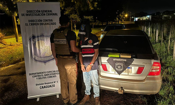 Operativo antidrogas en Coronel Oviedo deja un detenido y más de 2 kilos de cocaína incautados - OviedoPress