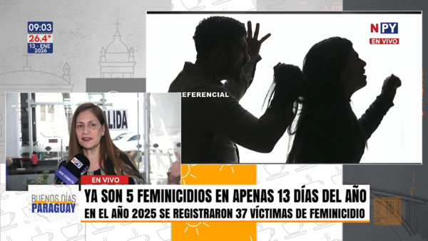 Cinco feminicidios sacuden a Paraguay en solo 13 días de enero