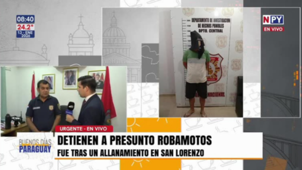 Detienen a presunto "robamotos" en San Lorenzo: Incumplía arresto domiciliario y seguía delinquiendo