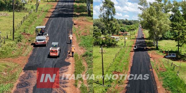 AVANZA LA OBRA ASFÁLTICA EN LA ZONA DE PUERTO SAMUHÚ EN NUEVA ALBORADA