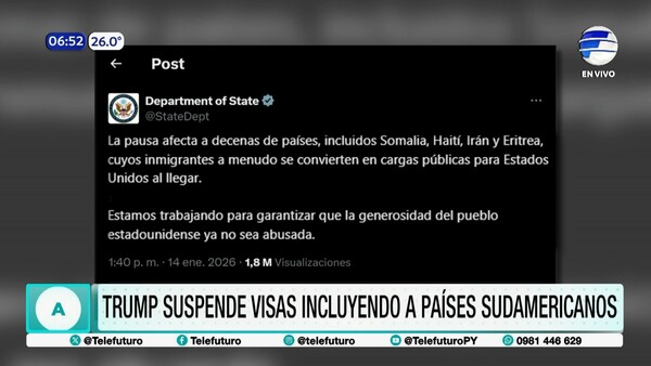 Trump suspende VISAS incluyendo a países sudamericanos