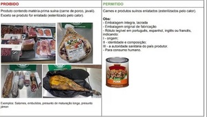 Alimentos permitidos y prohibidos para ingresar a Brasil