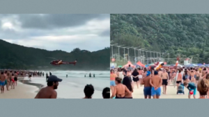 Paraguayos son rescatados en playa de Brasil y llevados en helicóptero a hospital