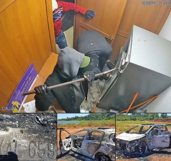 Hallan vehículo incinerado que habría sido utilizado en un intento de robo en J. Eulogio Estigarribia