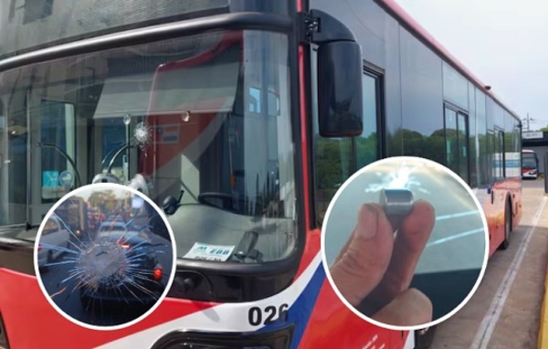 Atacaron con proyectiles a 20 buses: parabrisas rotos y unidades fuera de servicio