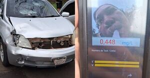 Accidente de tránsito con conductora alcoholizada deja dos heridos en el centro de Encarnación