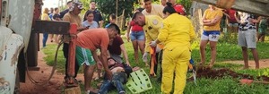 Popular / Hombre quedó herido tras ser golpeado por columna de hormigón