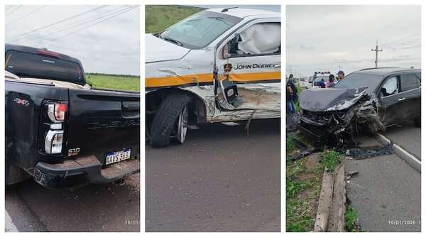 Triple colisión de camionetas sobre la ruta PY19 en Alberdi deja solo daños materiales - Policiales - ABC Color