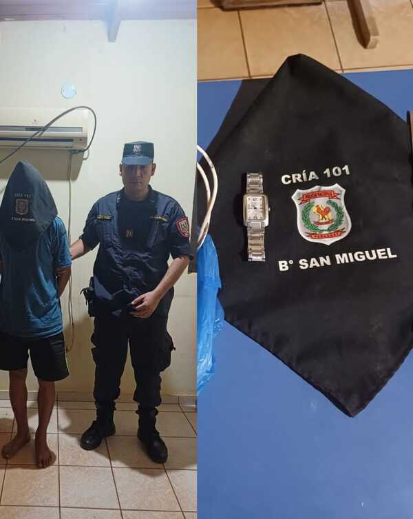 Detienen a un hombre con antecedentes y recuperan objetos robados en Cambyretá