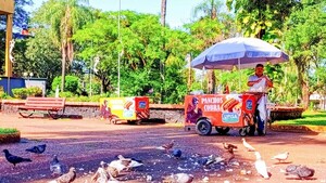El panchero que se volvió parte de una plaza céntrica de Encarnación