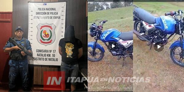 APREHENDEN A SOSPECHOSO POR HURTO DE MOTOCICLETA Y LOGRAN RECUPERACIÓN EN NATALIO