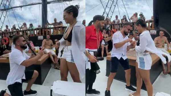 ¡Le pidió matrimonio de rodillas en un barco pirata en Camboriú y ella respondió que SÍ!