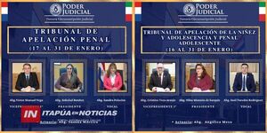 FERIA JUDICIAL 2026: DEFINEN TRIBUNALES DE APELACIÓN DE TURNO