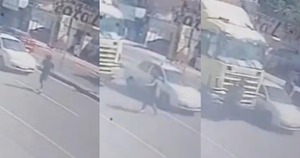 Popular / Discusión callejera casi termina en tragedia bajo las ruedas de un camión