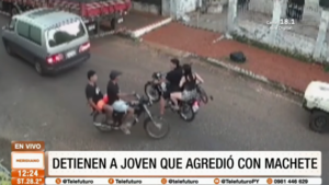 Detienen a joven que agredió con machete a un motociclista