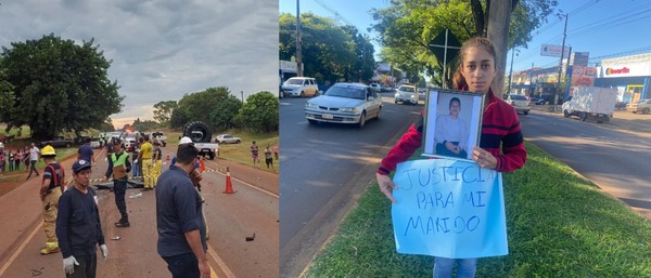 Mujer exige justicia tras muerte de su pareja en fatal accidente ocurrido hace casi un año