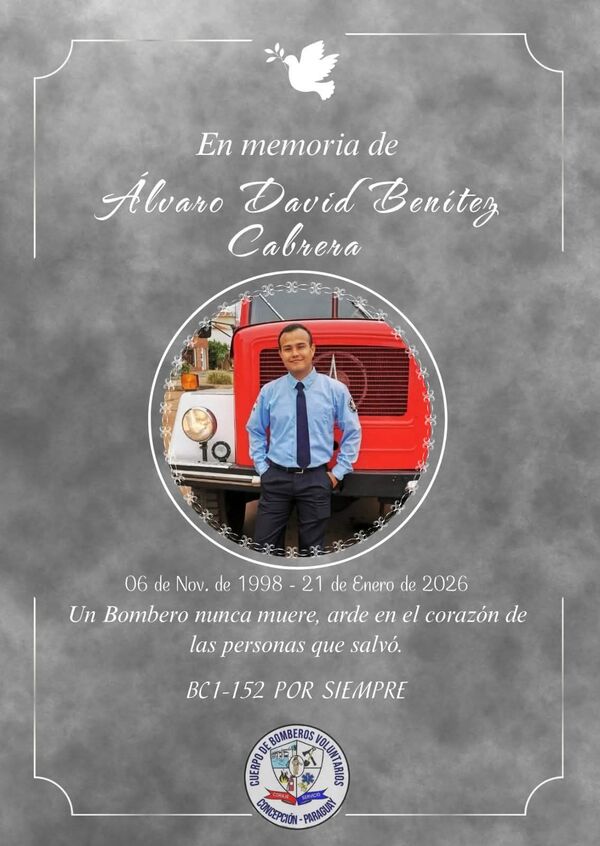 Luto en los Bomberos Voluntarios de Concepción por la partida del sargento Álvaro Benítez - Concepción al Día