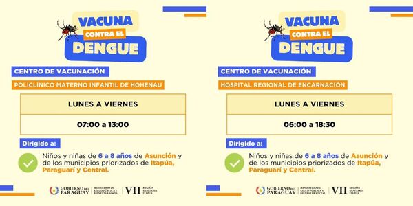 SALUD PÚBLICA CONTINÚA CAMPAÑA DE VACUNACIÓN CONTRA EL DENGUE