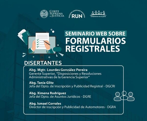 RUN: realizarán seminario web sobre formularios registrales