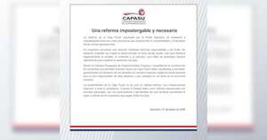 Diario HOY | Capasu respalda Reforma de la Caja Fiscal, pero sin imponer costos al sector privado