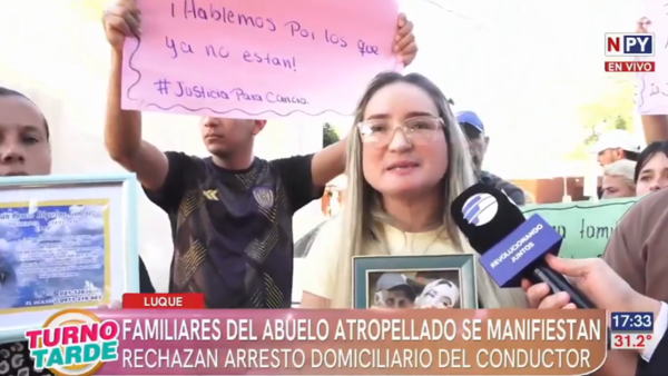 Familiares protestan por arresto domiciliario para joven conductor que mató a un abuelito