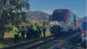 Un tren de pasajeros chocó contra una grúa y dejó varios heridos en España