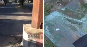 Colectivo de las líneas 23 y 24 chocó contra una columna tras maniobra evasiva en avenida Perón - SNT