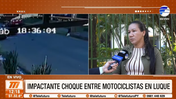 Impactante choque entre motociclistas en Luque