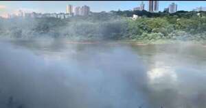 La Nación / Quema de basuras derivó en gran incendio de pastizal en la costa del río Paraná