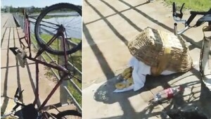 Por un pozo en el puente, Chipa Itapúa voló de su bici