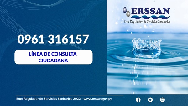 Cómo realizar una denuncia formal ante la ERSSAN por deficiencias en el servicio de agua potable » San Lorenzo PY